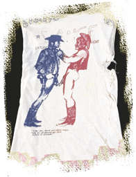 Malcolm McLaren et Vivienne Westwood, T-shirt « Two Cowboys » (collection Seditionaries), 1977 © Courtesy Estate of Malcom McLaren